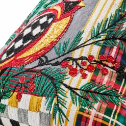 MacKenzie-Childs Holiday Cardinal Beaded Throw Pillow| Pillows, Throws, & Cushions