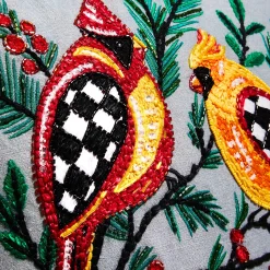 MacKenzie-Childs Holiday Cardinals 14 x 16 Beaded Pillow| Pillows, Throws, & Cushions