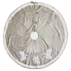 MacKenzie-Childs Holiday Swans Velvet Tree Skirt| Holiday|Room Accents