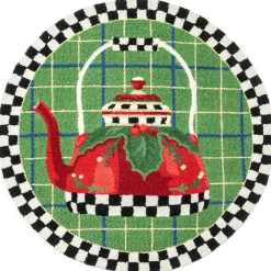 MacKenzie-Childs Holiday Tea Kettle 3' Round Rug| Holiday|Rugs