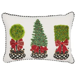 MacKenzie-Childs Holiday Topiary Beaded Lumbar Pillow| Pillows, Throws, & Cushions