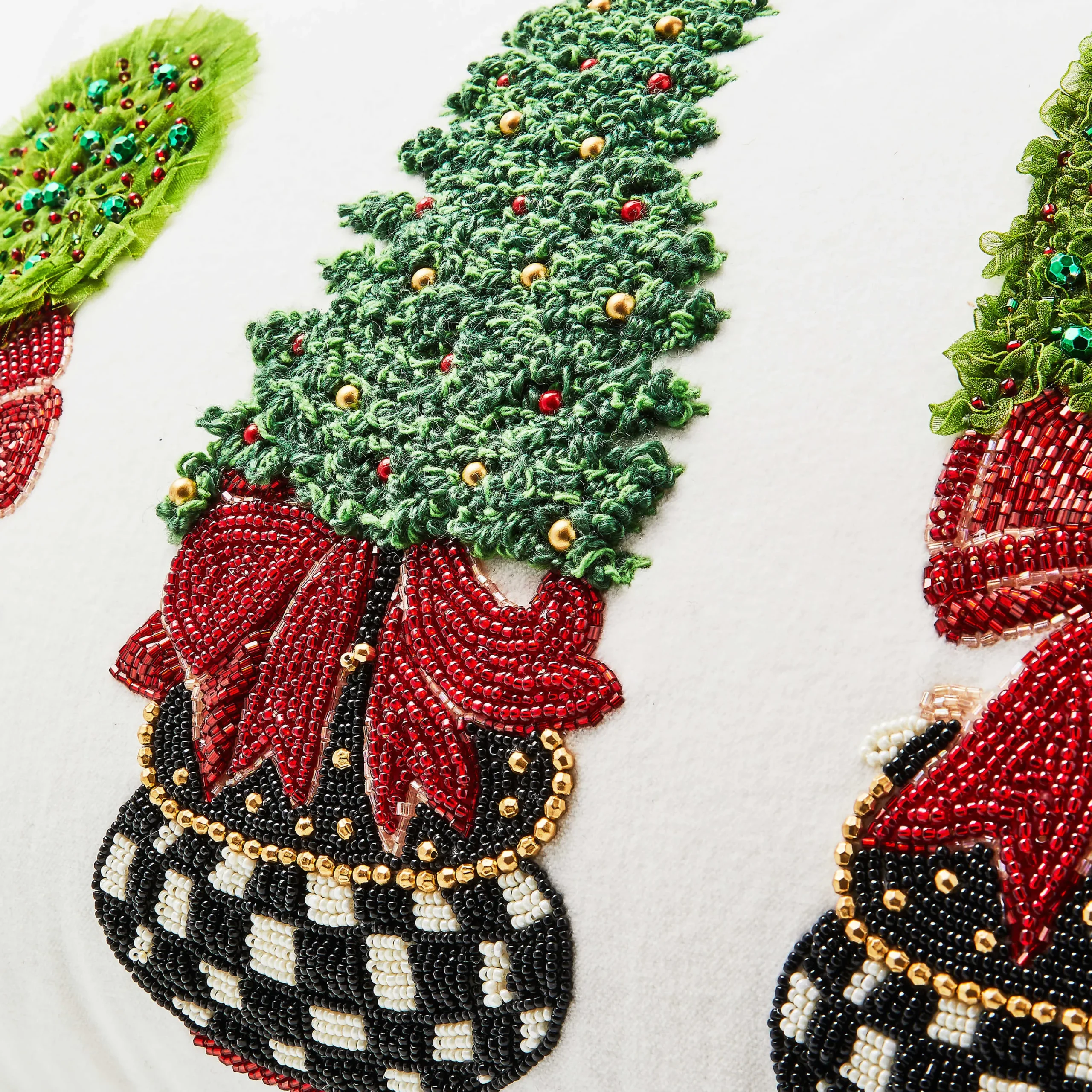 MacKenzie-Childs Holiday Topiary Beaded Lumbar Pillow| Pillows, Throws, & Cushions