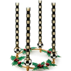 MacKenzie-Childs Holly Leaf Metal Ring Candle Holder| Candles & Fragrances|Table Accessories
