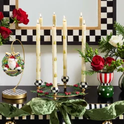 MacKenzie-Childs Holly Leaf Metal Ring Candle Holder| Candles & Fragrances|Table Accessories
