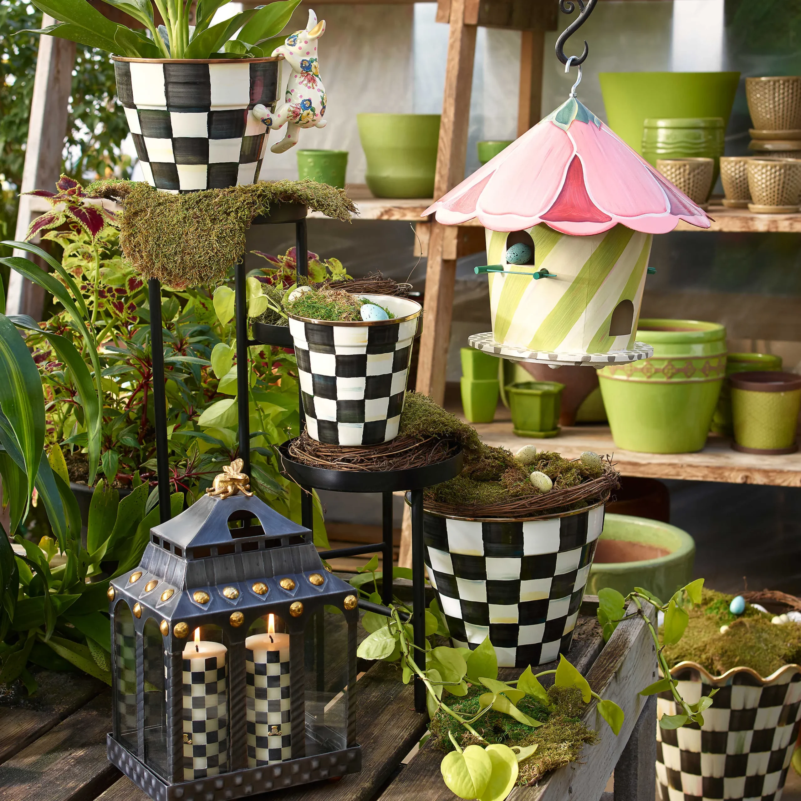 MacKenzie-Childs Hollyhock Birdhouse| Spring|Outdoor