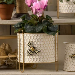 MacKenzie-Childs Honeycomb Large Tin Planter| Spring|Greenery & Florals