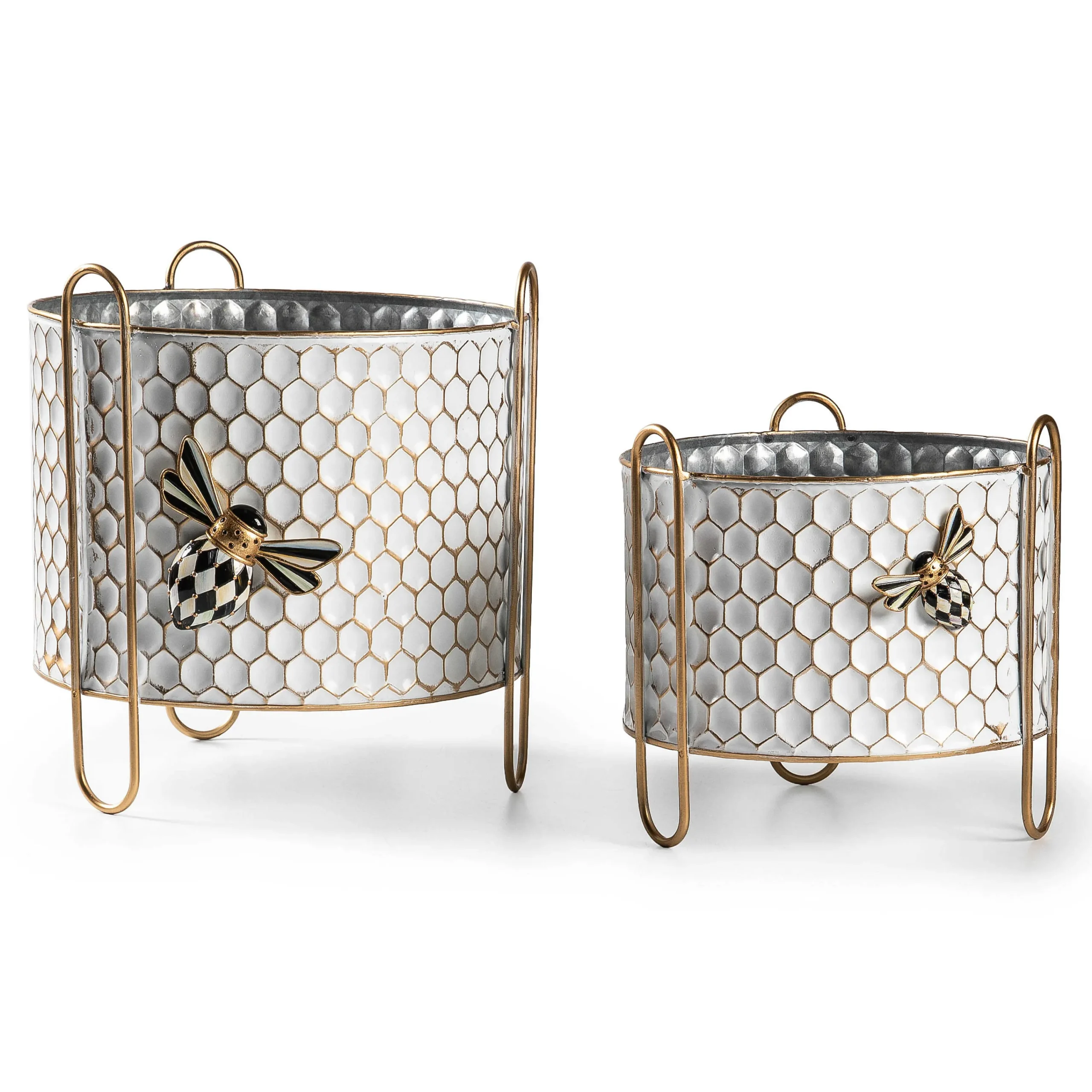 MacKenzie-Childs Honeycomb Large Tin Planter| Spring|Greenery & Florals