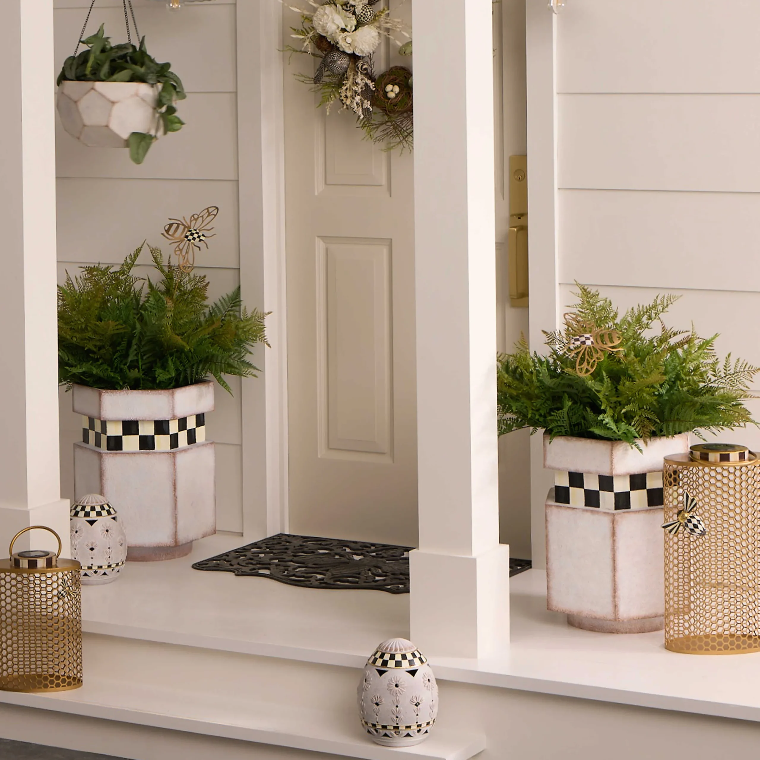 MacKenzie-Childs Honeycomb Outdoor Planter| Spring|Greenery & Florals