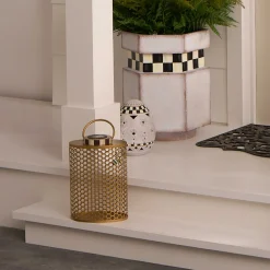 MacKenzie-Childs Honeycomb Small Tin Solar Lantern| Spring|The Fall Shop
