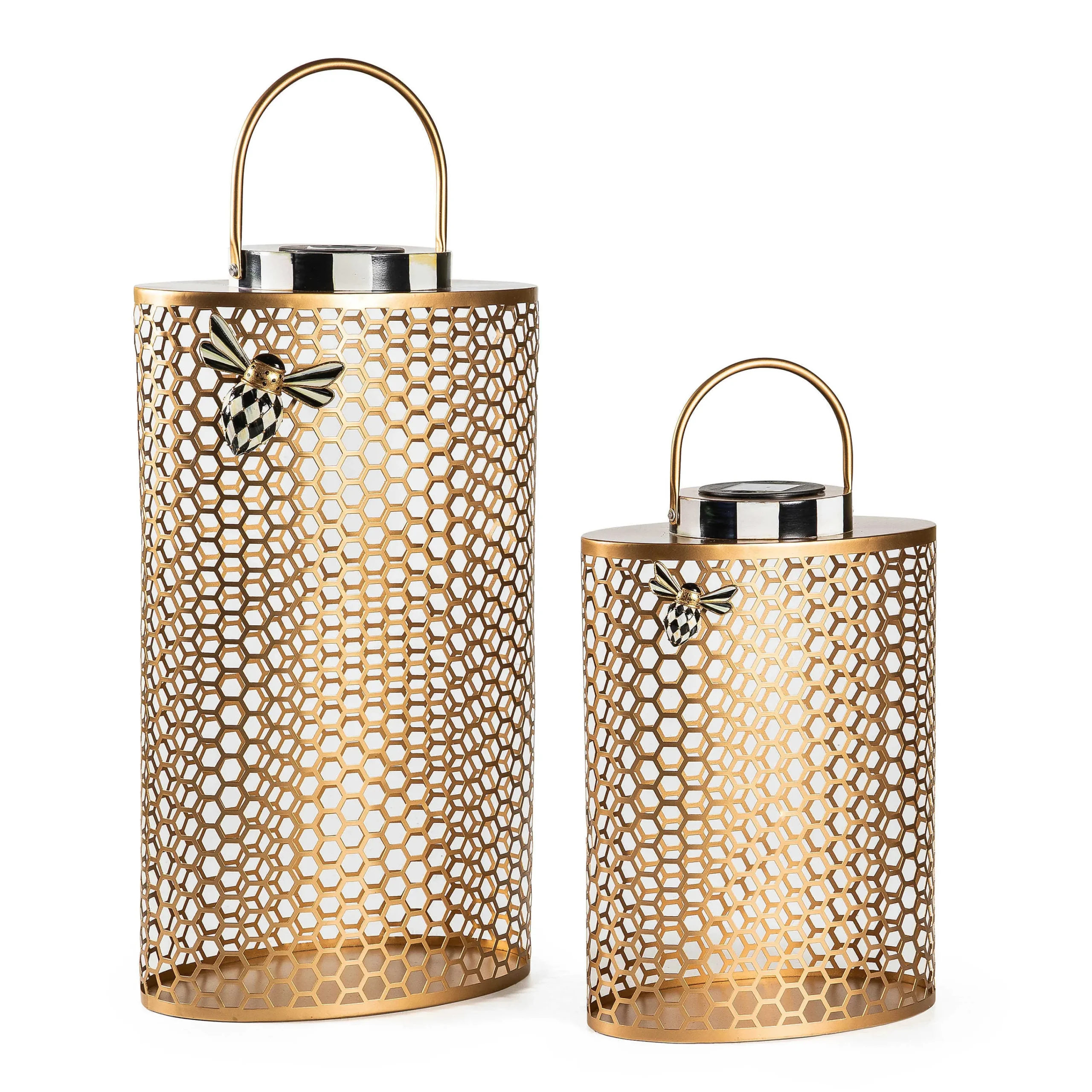 MacKenzie-Childs Honeycomb Small Tin Solar Lantern| Spring|The Fall Shop