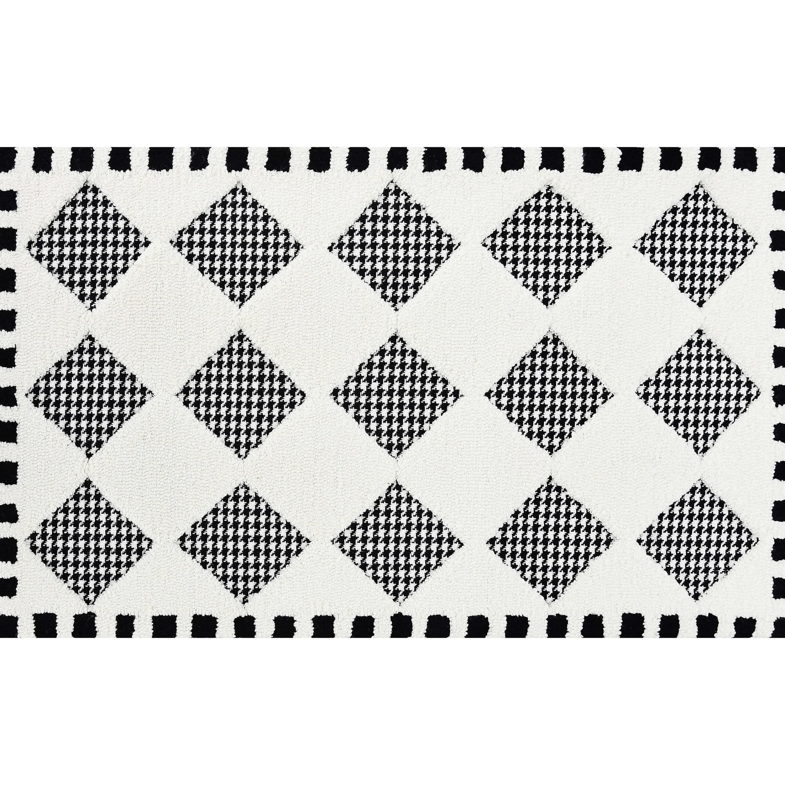 MacKenzie-Childs Houndstooth Check Diamond 2'3 x 3'9 Rug| Rugs
