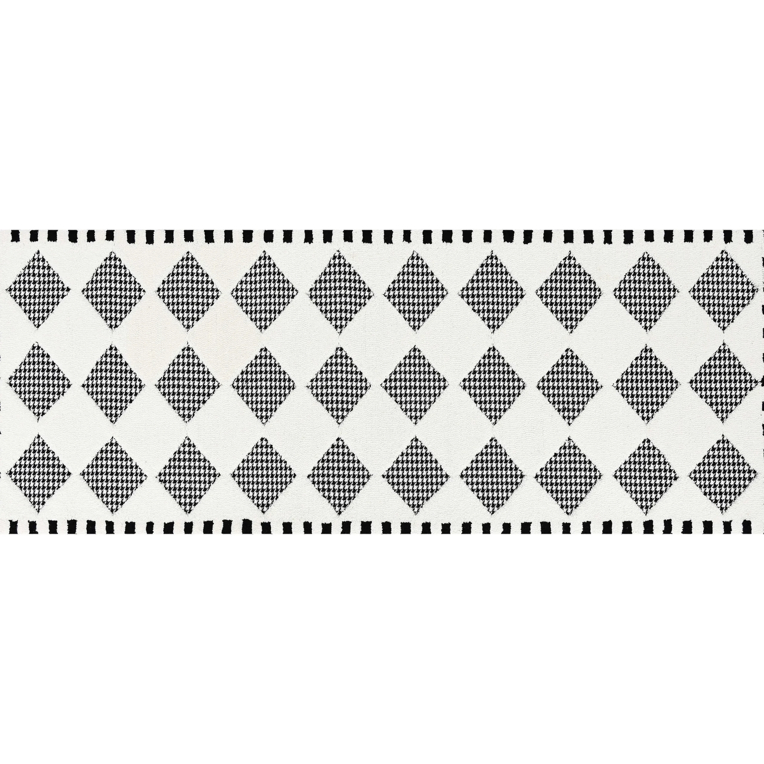 MacKenzie-Childs Houndstooth Check Diamond 2'6 x 8' Runner| Rugs