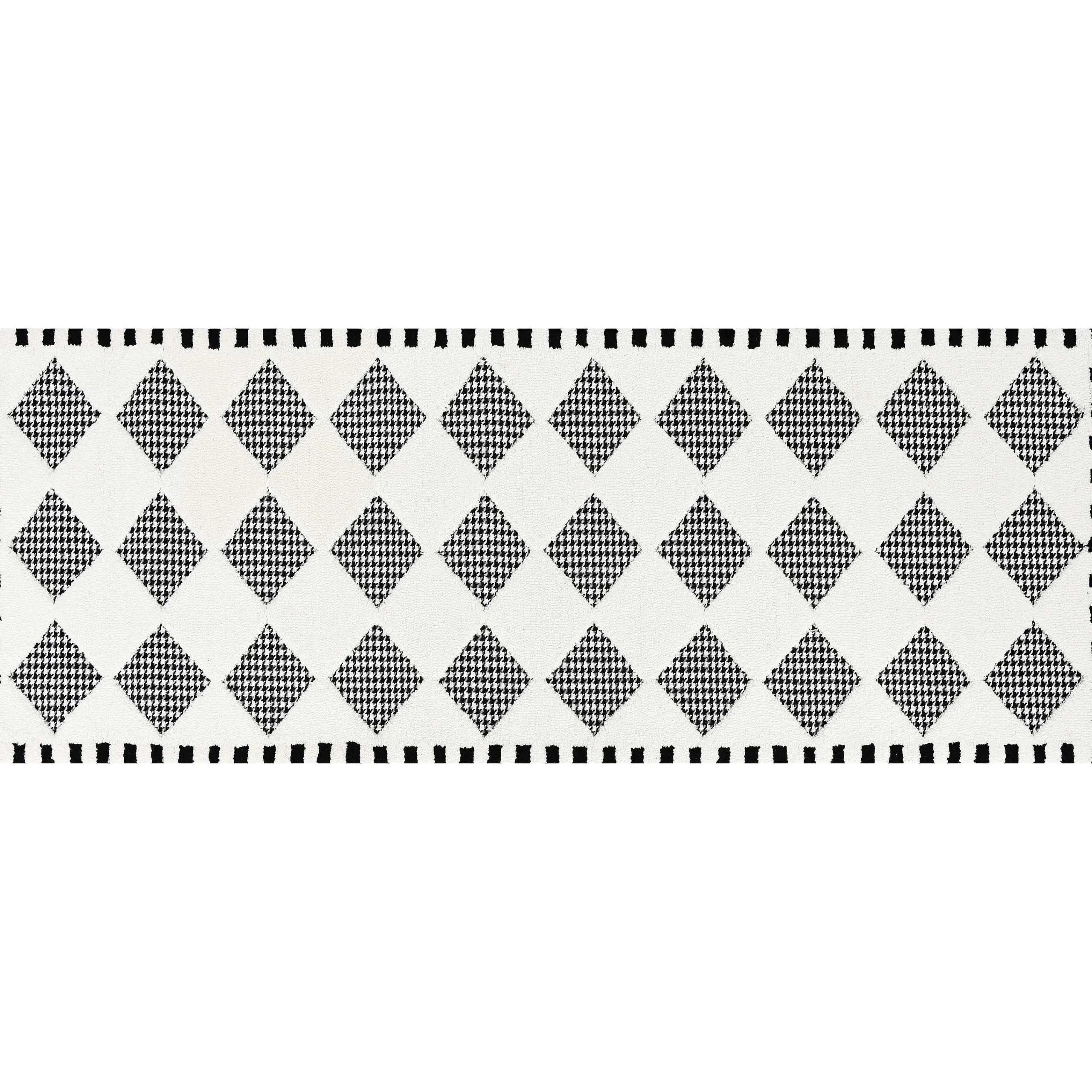 MacKenzie-Childs Houndstooth Check Diamond 2'6 x 8' Runner| Rugs