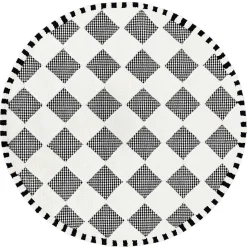 MacKenzie-Childs Houndstooth Check Diamond 6' Round Rug| Rugs