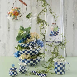 MacKenzie-Childs Hydrangea Tea Kettle Dish Towel| Spring|Kitchen & Table Linens