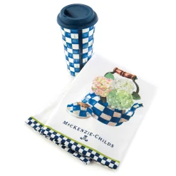 MacKenzie-Childs Hydrangea Tea Kettle Dish Towel| Spring|Kitchen & Table Linens