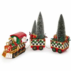 MacKenzie-Childs Illuminated Bottle Brush Train Arrangement| Room Accents