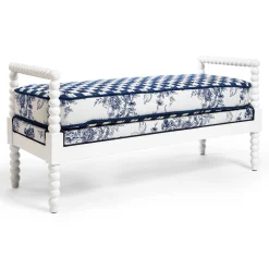 MacKenzie-Childs Indigo Villa Outdoor Bench| Outdoor|Spring