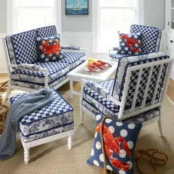 MacKenzie-Childs Indigo Villa Outdoor Loveseat| Outdoor|Spring