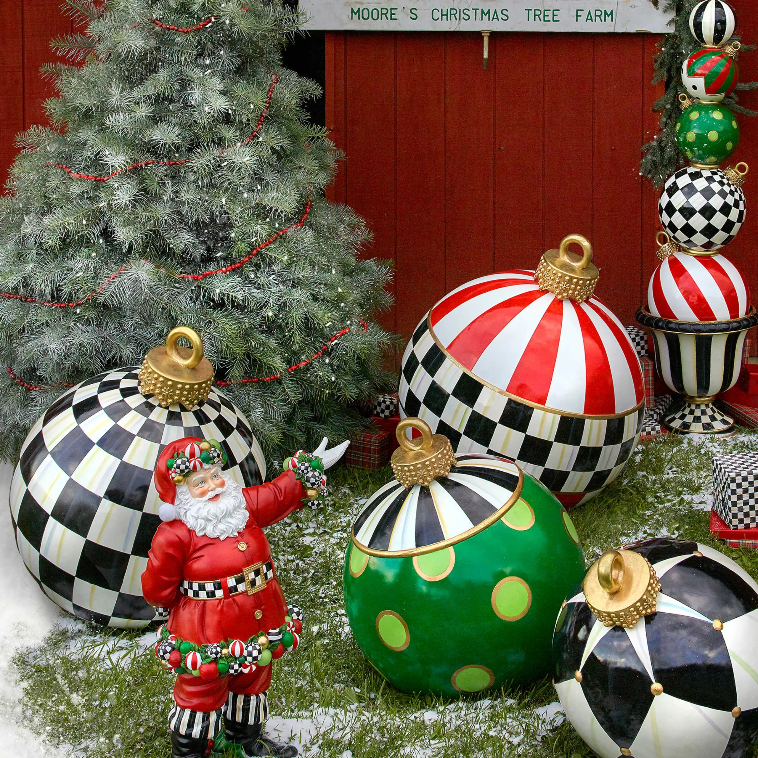MacKenzie-Childs Jolly Dot Outdoor Ornament| Holiday|Outdoor