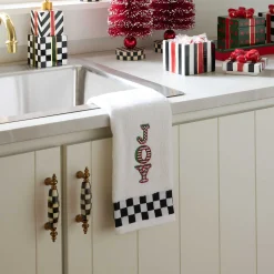 MacKenzie-Childs JOY Check Hand Towel| Holiday|Bath & Bath Accessories