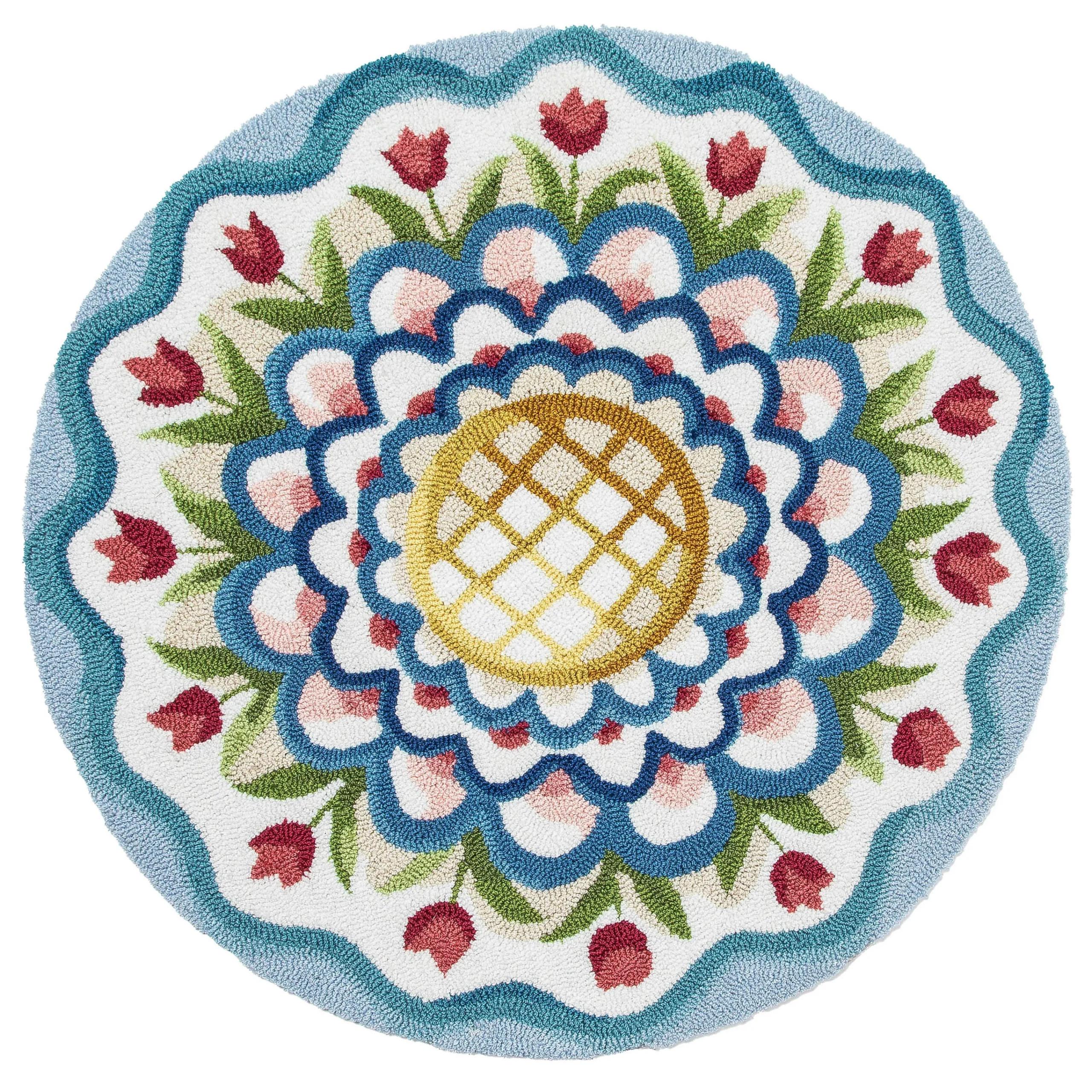 MacKenzie-Childs King Ferry 3' Round Rug| Spring|Rugs