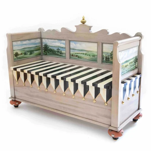 MacKenzie-Childs Landscape Blanket Bench| Storage Furniture|Entryway Furniture