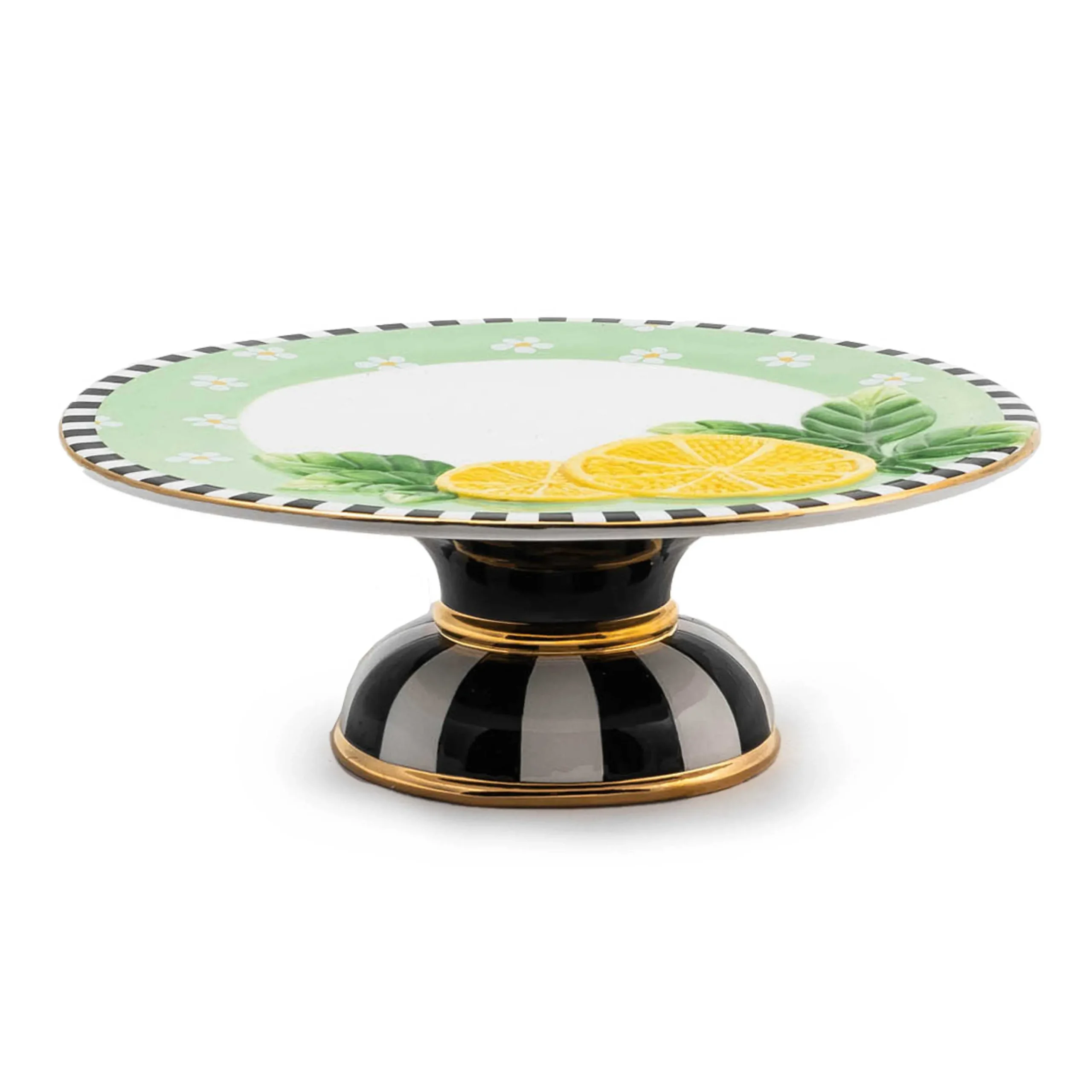 MacKenzie-Childs Lemon Large Pedestal Platter| Serveware
