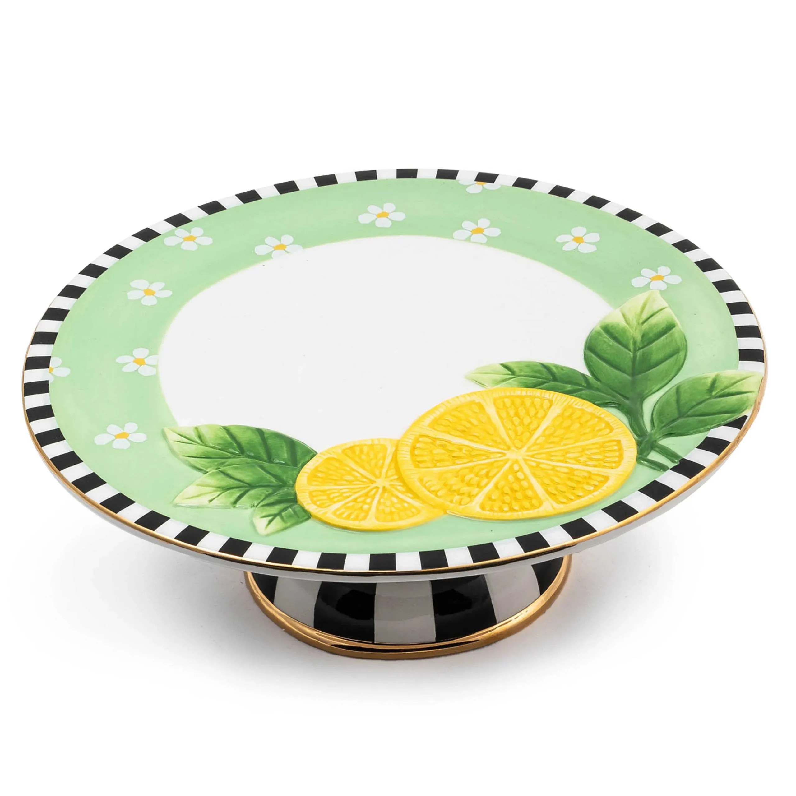 MacKenzie-Childs Lemon Large Pedestal Platter| Serveware