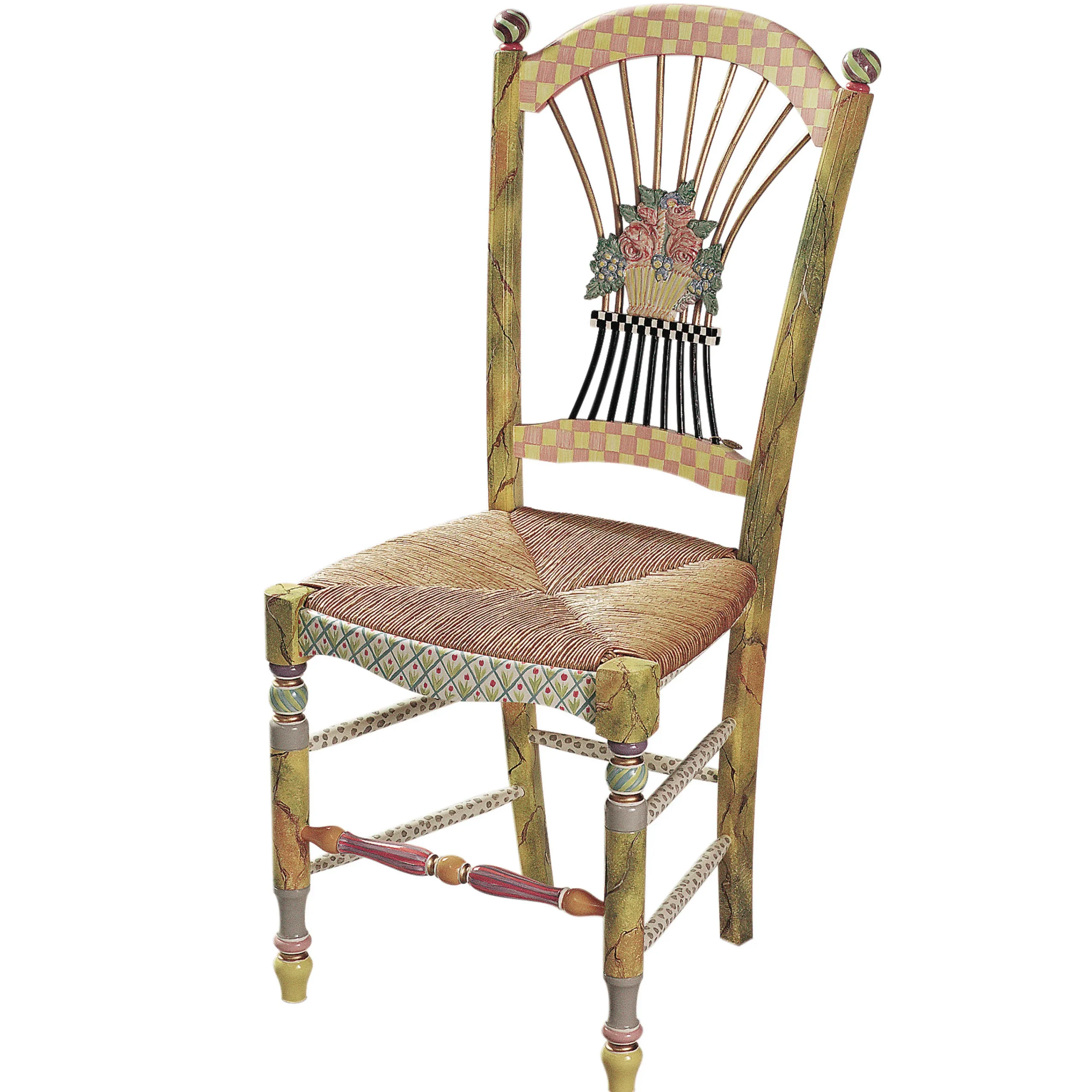 MacKenzie-Childs Light Flower Basket Side Chair| Dining Room & Kitchen