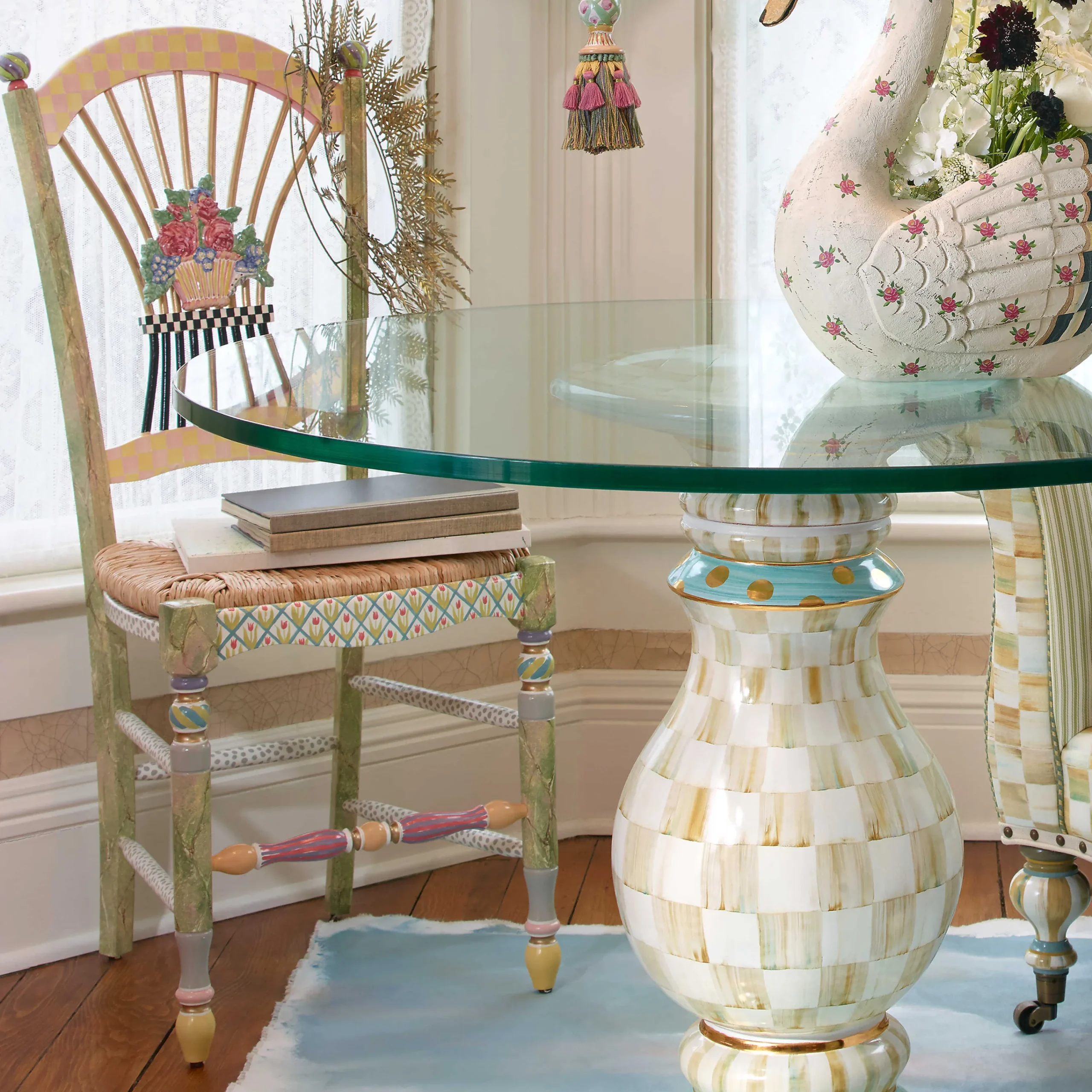 MacKenzie-Childs Light Flower Basket Side Chair| Dining Room & Kitchen