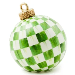MacKenzie-Childs Light Green Check Tabletop Ornament| Room Accents