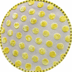 MacKenzie-Childs Macro Dot Chartreuse Rug - 6' Round| Rugs