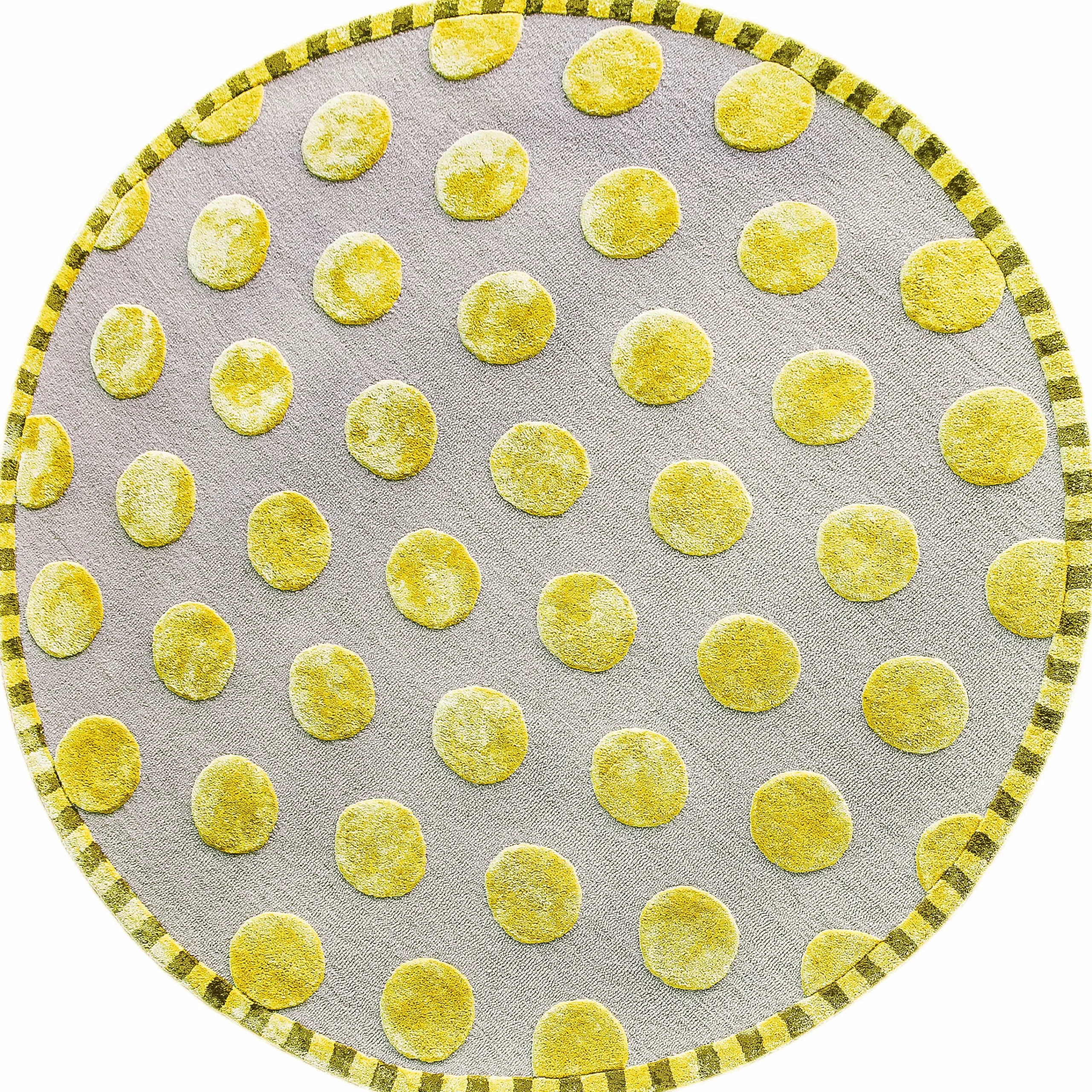 MacKenzie-Childs Macro Dot Chartreuse Rug - 6' Round| Rugs