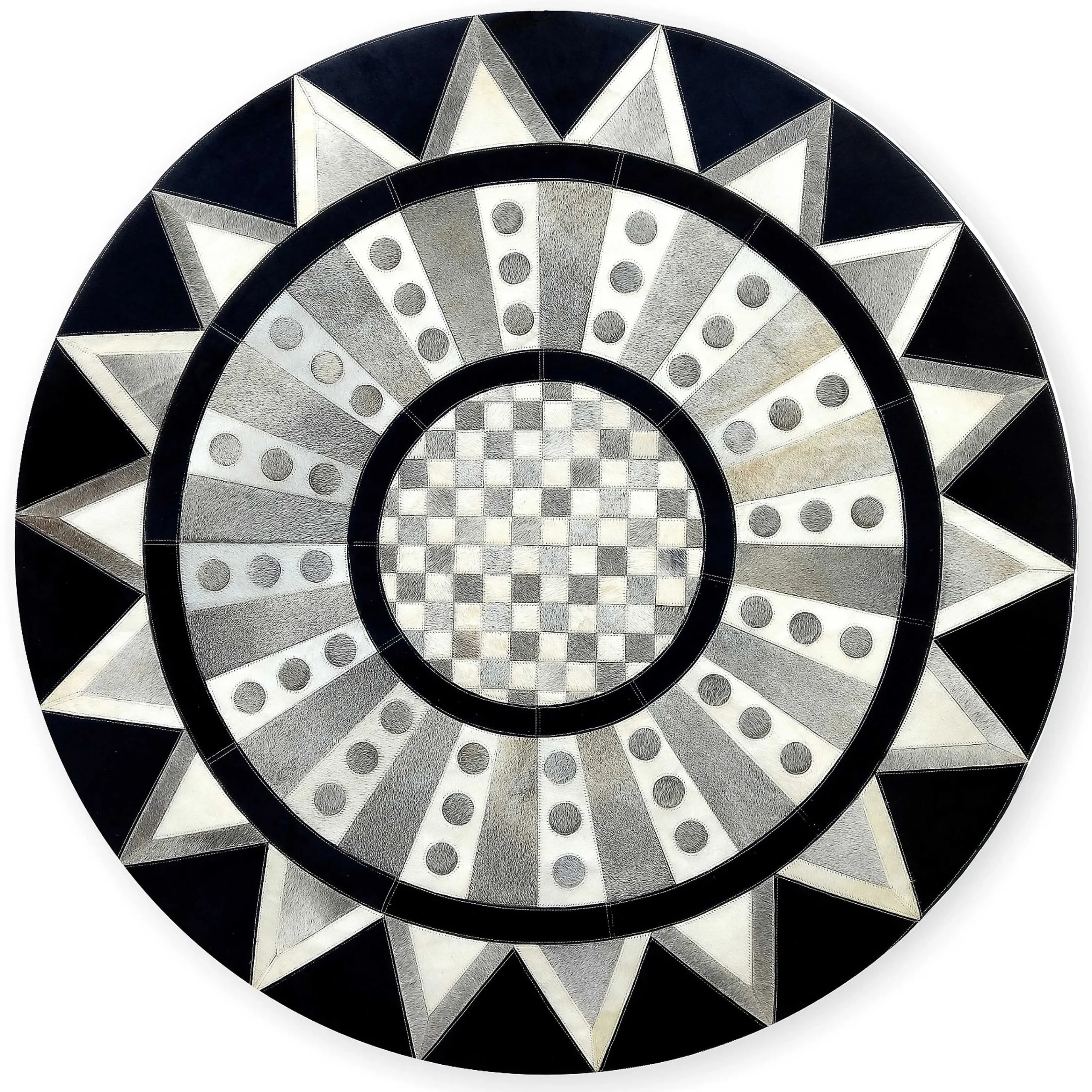MacKenzie-Childs Madison Hair on Hide 6' Round Rug| Rugs