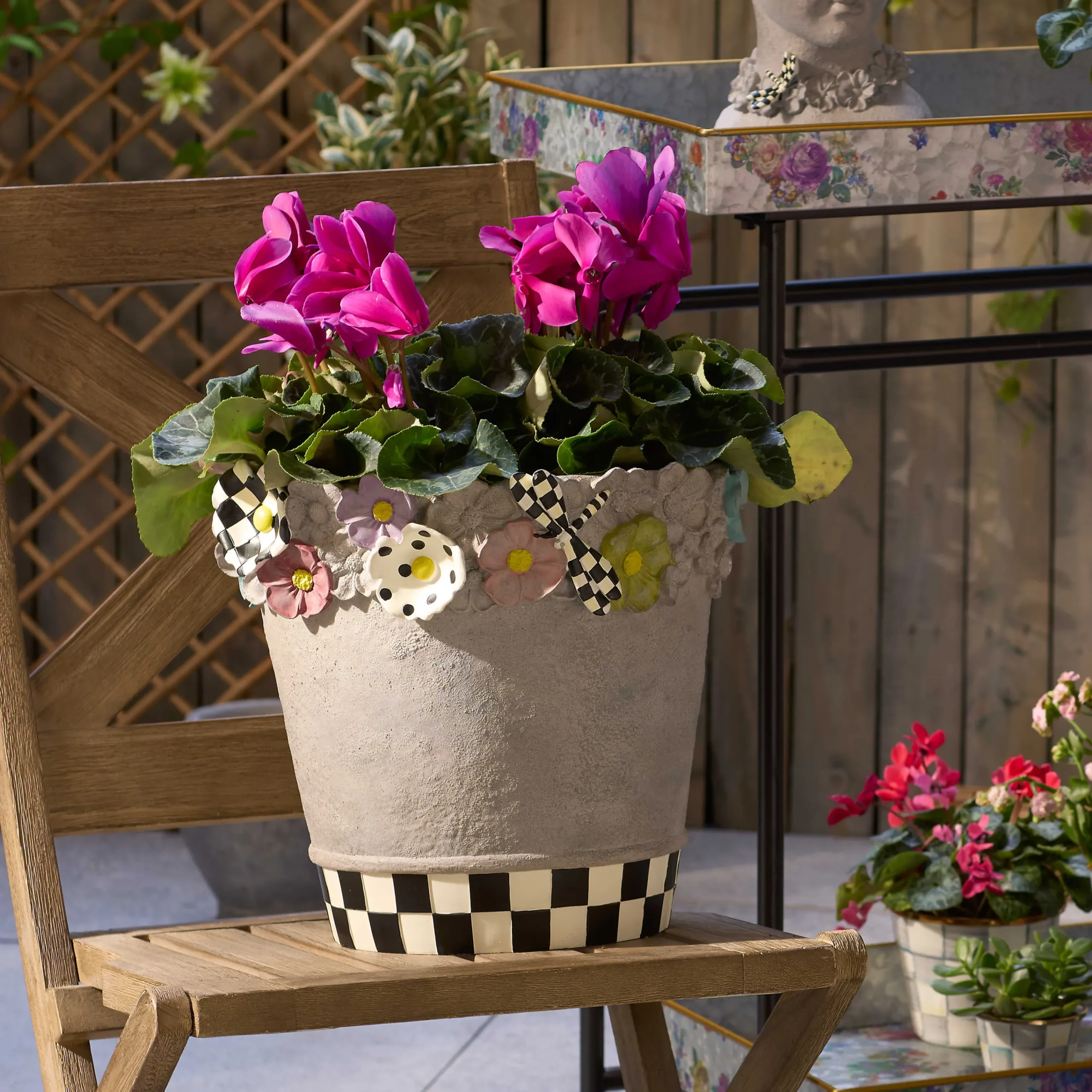 MacKenzie-Childs Maia Large Pot| Spring|Greenery & Florals