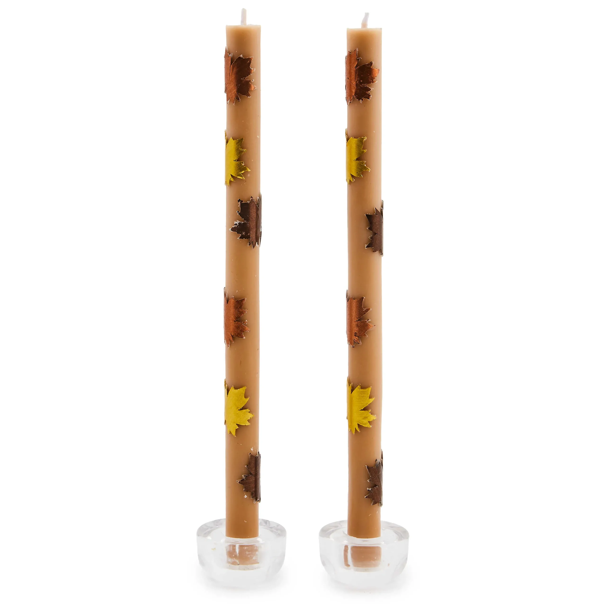 MacKenzie-Childs Maple Leaf Brown Dinner Candles, Set of 2| The Fall Shop|Candles & Fragrances