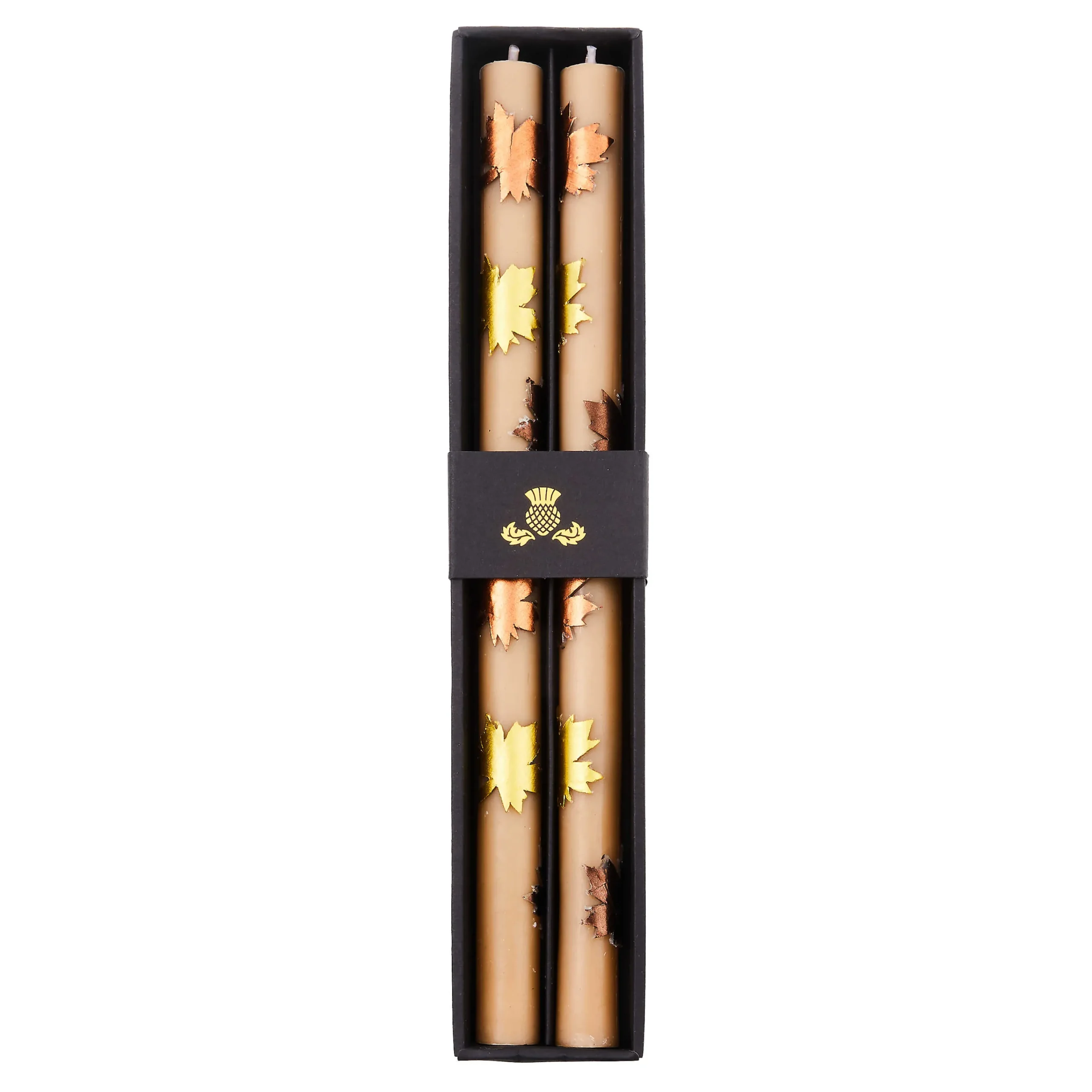 MacKenzie-Childs Maple Leaf Brown Dinner Candles, Set of 2| The Fall Shop|Candles & Fragrances