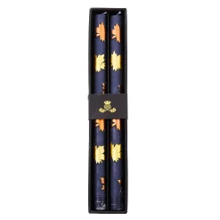 MacKenzie-Childs Maple Leaf Navy Dinner Candles, Set of 2| The Fall Shop|Candles & Fragrances