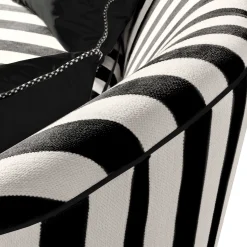 MacKenzie-Childs Marquee Black Stripe Chenille Sofa| Living Room