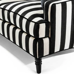 MacKenzie-Childs Marquee Black Stripe 2-Piece Right Arm Chaise Sectional| Living Room