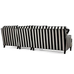 MacKenzie-Childs Marquee Black Stripe 2-Piece Right Arm Chaise Sectional| Living Room