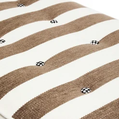 MacKenzie-Childs Marquee Brown Stripe Chenille Upholstered Bench| Bedroom|Living Room