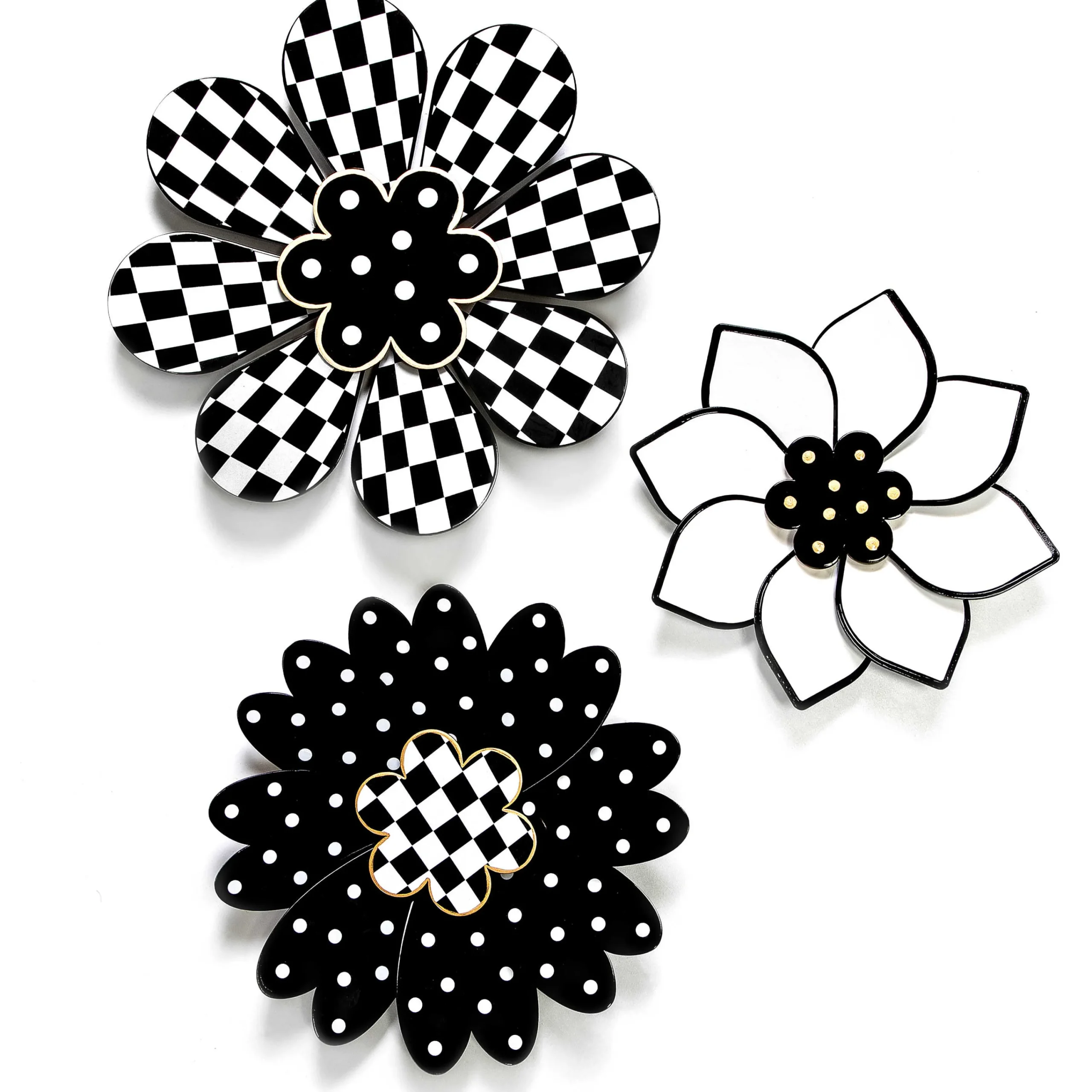 MacKenzie-Childs Marquee Wall Flowers, Set of 3| Room Accents