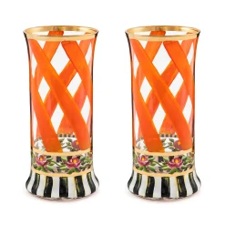 MacKenzie-Childs Maypole Apricot Highball Glass, Set of 2| Holiday|The Halloween Shop