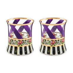 MacKenzie-Childs Maypole Lavender Tumbler Glass, Set of 2| Drinkware