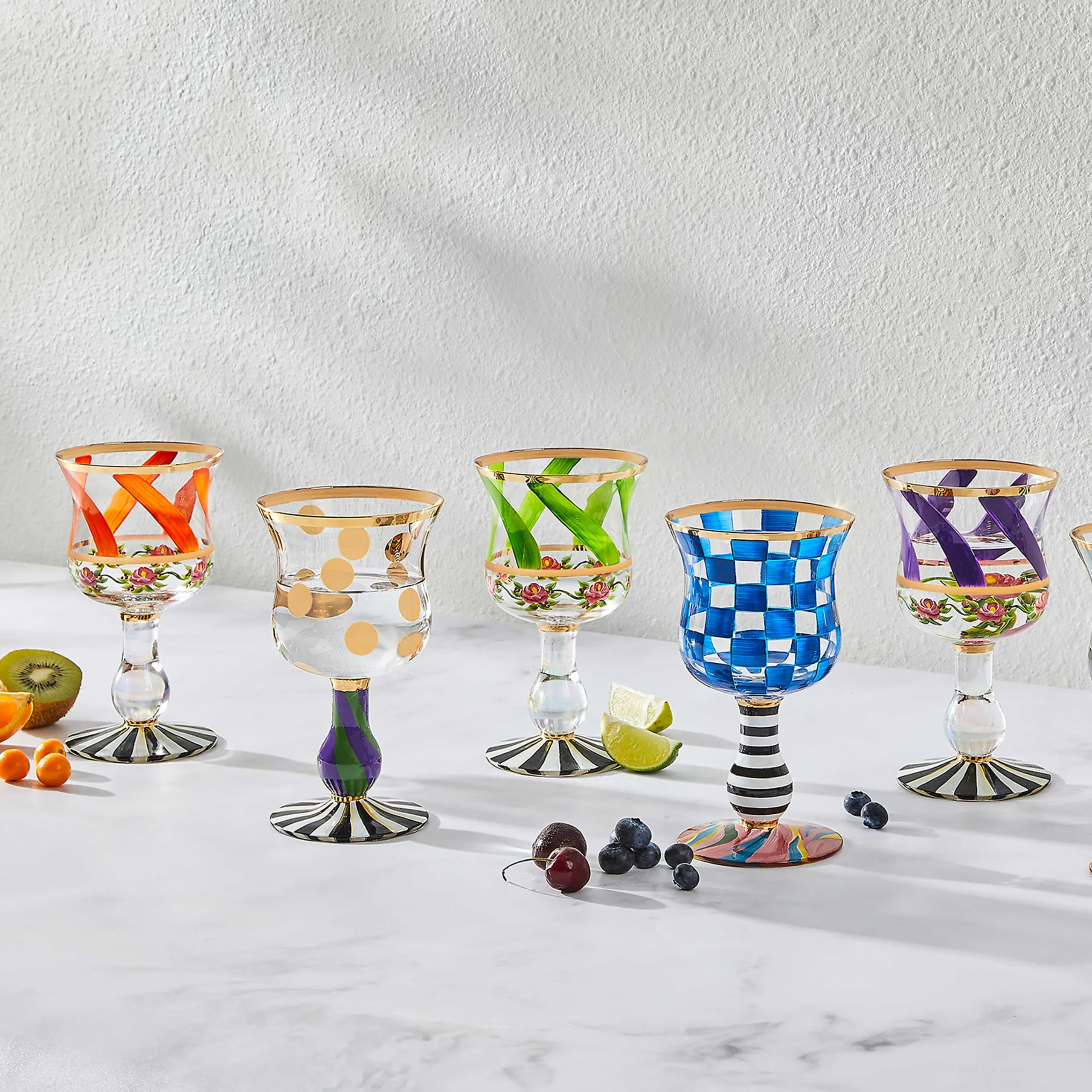 MacKenzie-Childs Maypole Leaf Wine Glass| Drinkware|Bar Entertaining