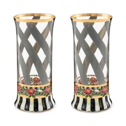 MacKenzie-Childs Maypole Sterling Highball Glass, Set of 2| Holiday|Drinkware