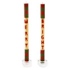 MacKenzie-Childs Merry Bright Dinner Candles, Set of 2| Holiday|Candles & Fragrances