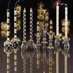 MacKenzie-Childs Mini Black  Gold Dinner Candles, Set of 6| The Halloween Shop|Candles & Fragrances